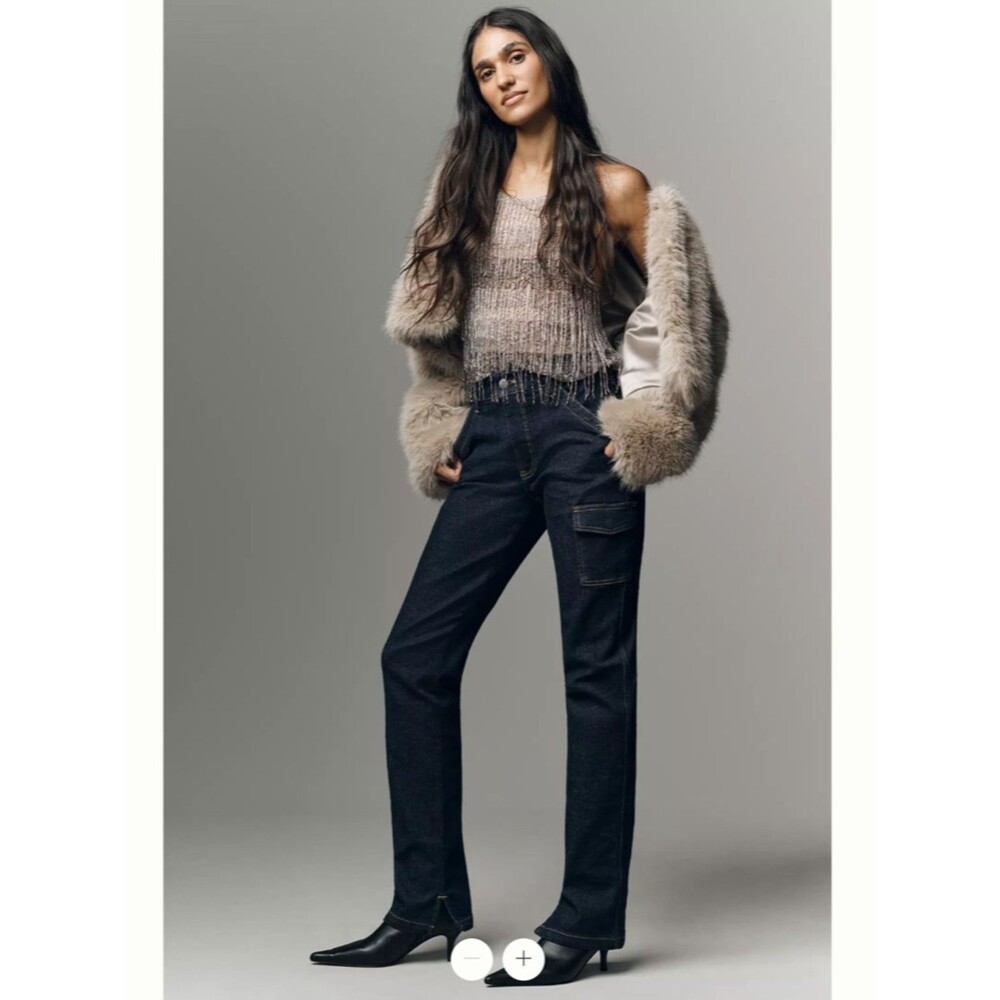 Anthropologie Pilcro Dylan Mid-Rise Puddle Straight-Leg Jeans - Picture 2 of 5